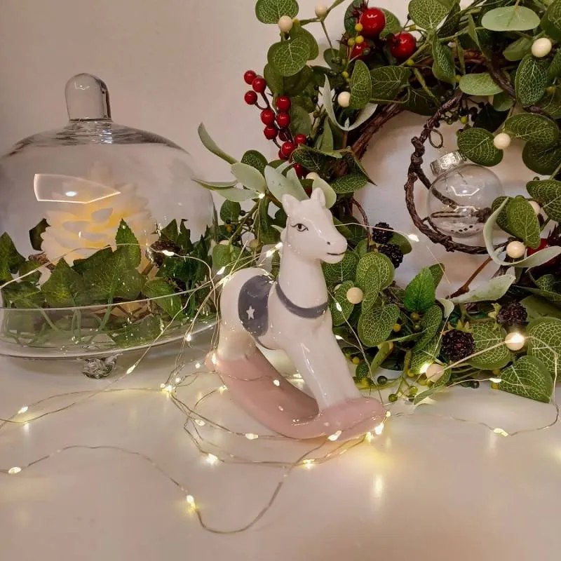 DECOLED Keramický houpací koník, 14,8 x 3,7 x 13,5 cm