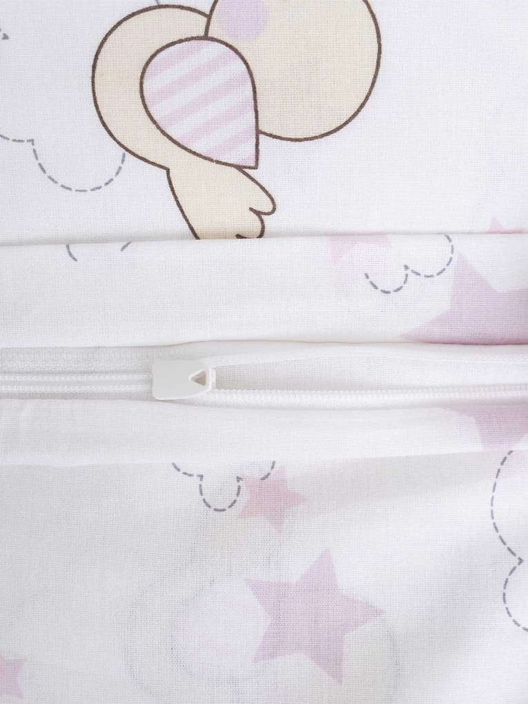 Bavlnená obliečka na vankúš Renforcé 40 × 60 cm - Vtáčiky ružové