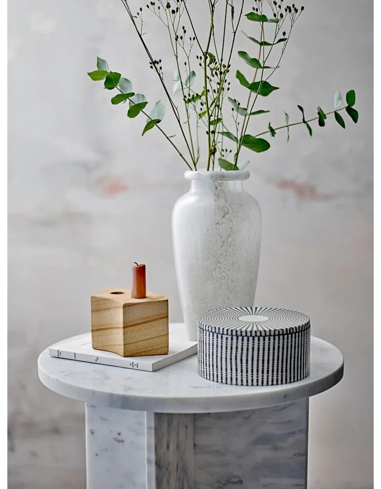 Mramorový okrúhly odkladací stolík ø 46 cm Jasmia – Bloomingville