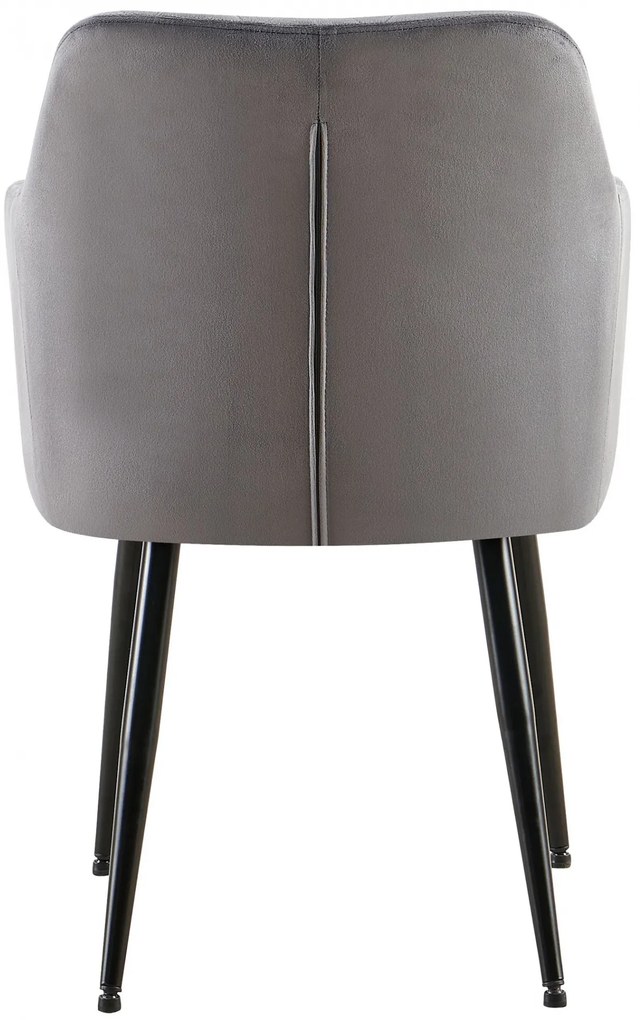Jedálenská stolička Monett - zamat, B čierny rám - Tmavo sivá