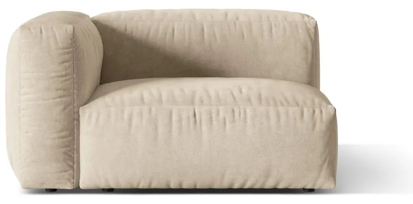 Béžový zamatový modul pohovky (ľavý roh) Martina – Micadoni