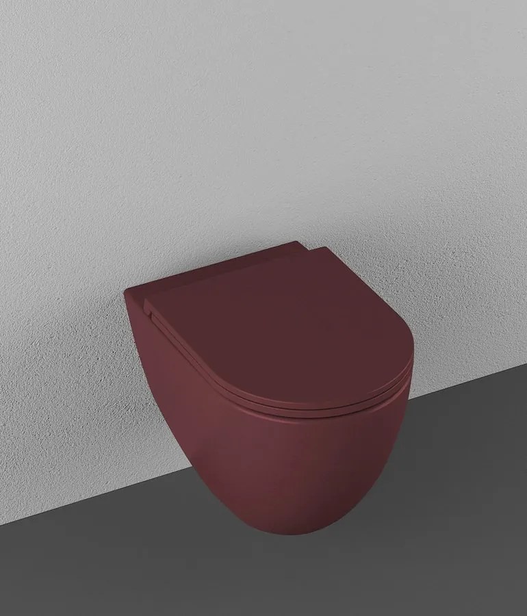 Isvea Isvea, INFINITY závesná WC misa, Rimless, 36,5x53cm, Matná maroon Red, 10NF02004-2R