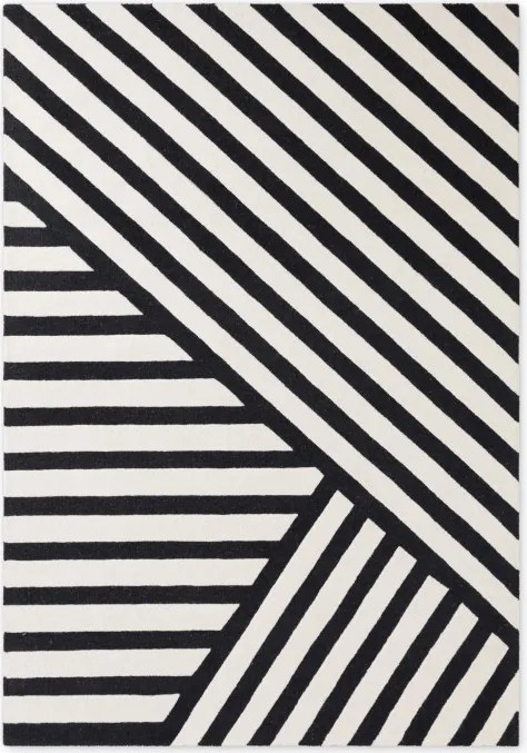 Koberec Elle Decoration Stryve biely / čierny