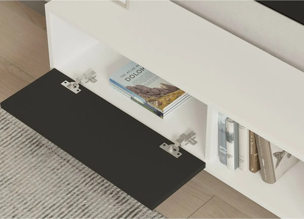 Stojan na televízor Funda antracitová a biela