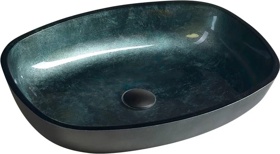 Sklenené umývadlo v petrolejovej farbe 54x39,5 cm Kvaore – Sapho