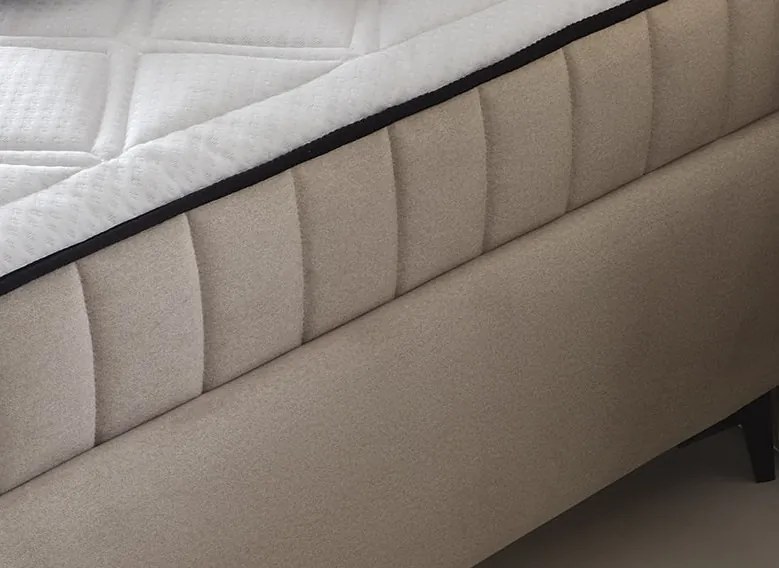 Posteľ Joy 160x200 cm, svetlo béžová látka