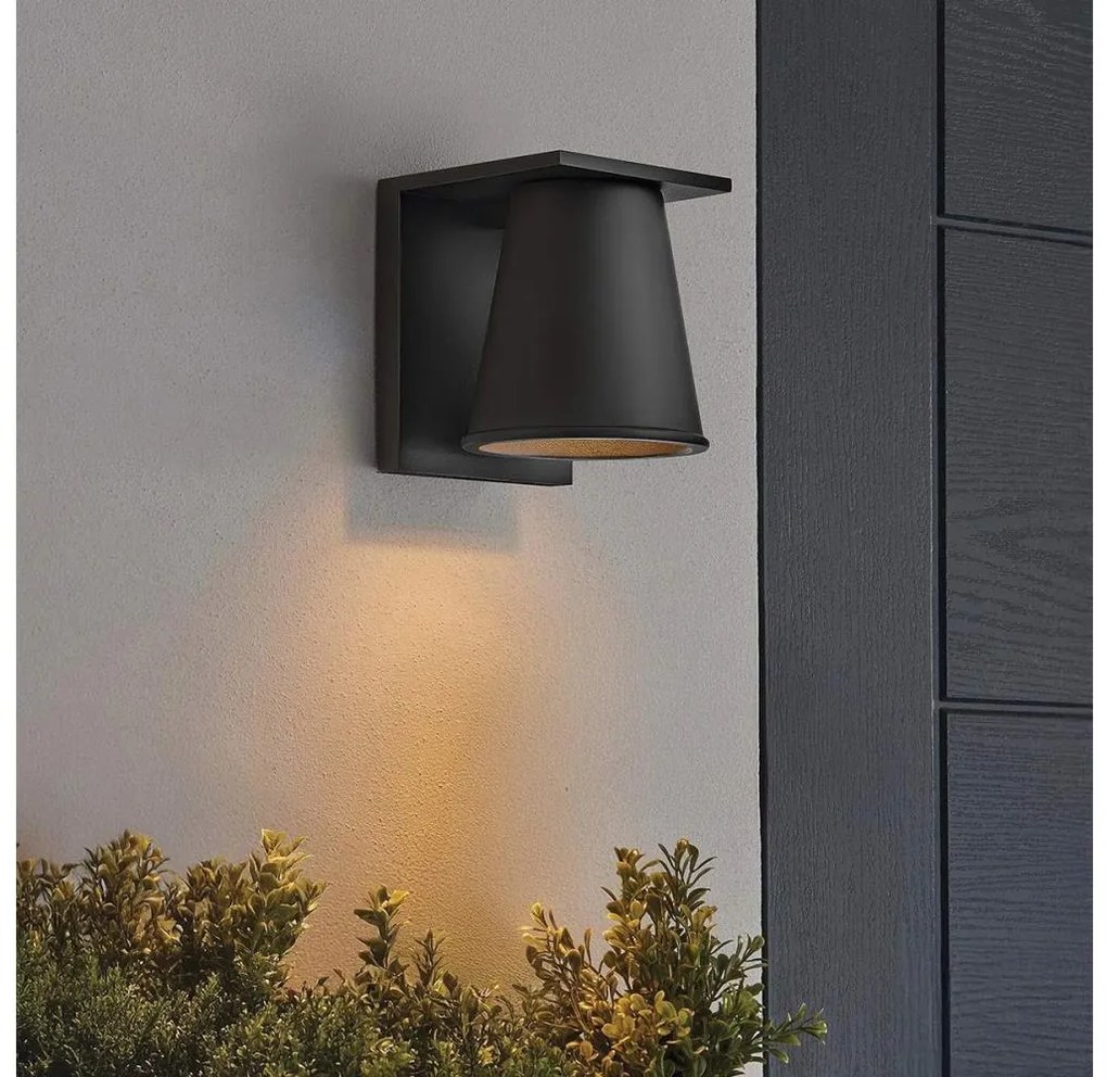 Hinkley HK-HANS-S-BLK -LED Vonkajšie nástenné svietidlo HANS 1xGU10/8W/230V IP44