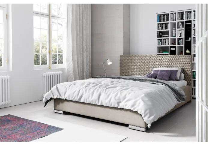 Elegantná čalúnená posteľ Champ 160x200, béžová