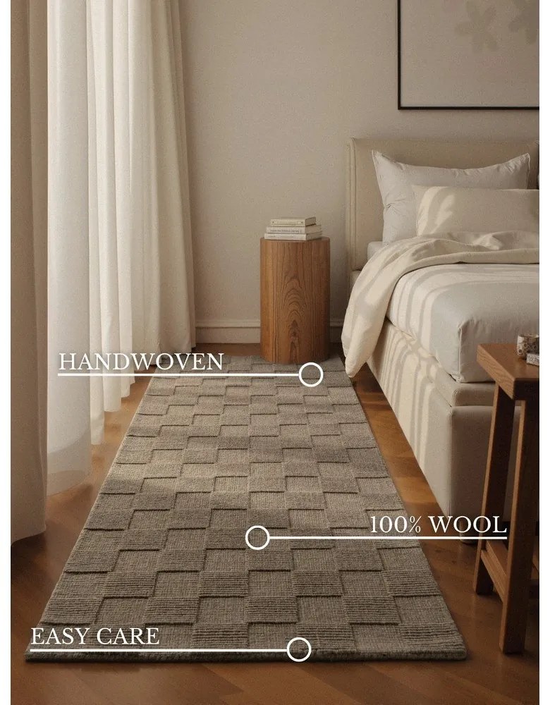 Béžový ručne tkaný vlnený behúň 80x200 cm Scala – Villeroy&amp;Boch