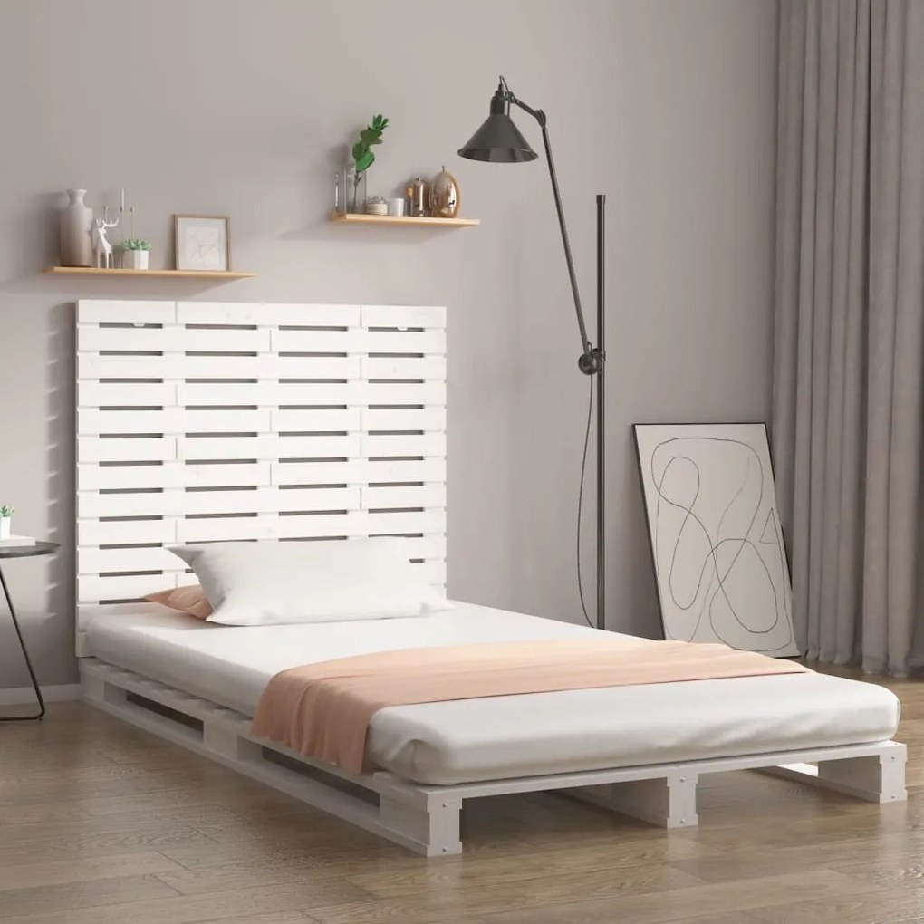 vidaXL Nástenné čelo postele biele 96x3x91,5 cm masívna borovica