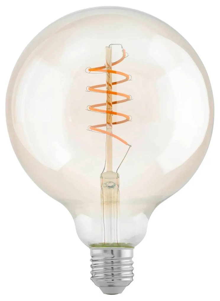 EGLO Retro filamentová LED žiarovka, E27, G125, 4W, 270lm, 2200K, teplá biela, jantárová