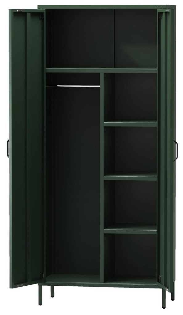 Šatníková skriňa FLAVIO, 800 x 1850 x 450 mm, Modern: fľaškovo zelená farba