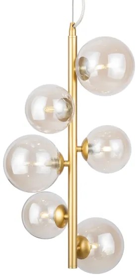 Maytoni MOD545PL-06G - Luster na lanku DALLAS 6xG9/28W/230V mosadz