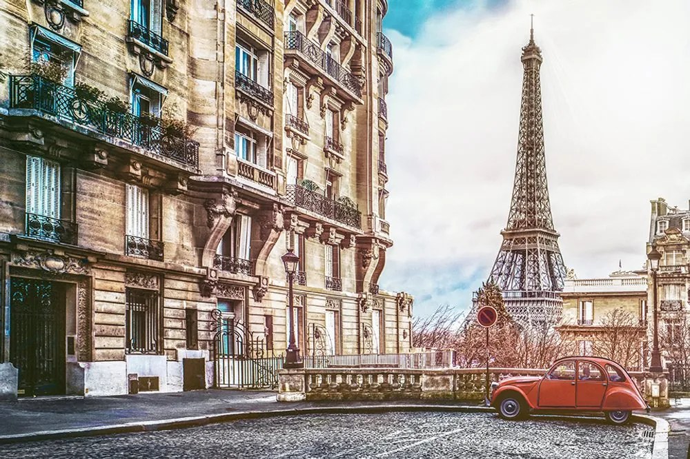 Samolepiaca tapeta retro pohľad na Eiffelovu vežu