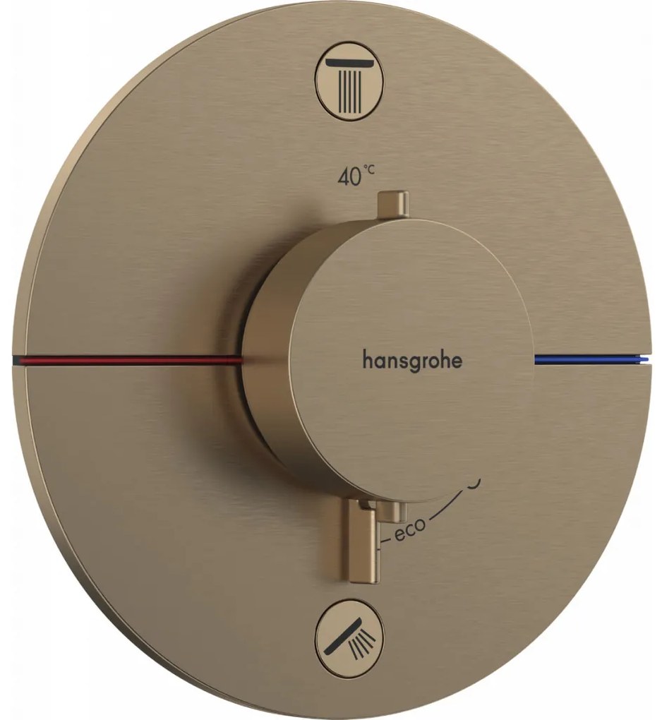 Hansgrohe ShowerSelect Comfort S - Termostat pod omietku pre 2 spotrebiče s EN1717, kartáčovaný bronz 15556140