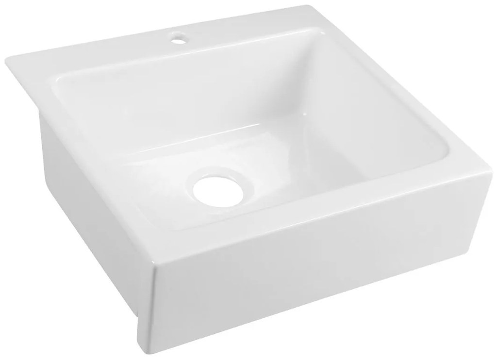 Sapho Sapho, ARYA keramický drez s otvorom pre batériu 66x62cm, biela, 50166