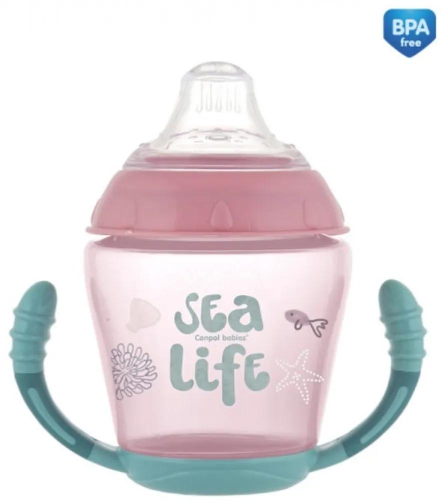 Canpol babies Nevylévací hrnček Sea Life - ružový