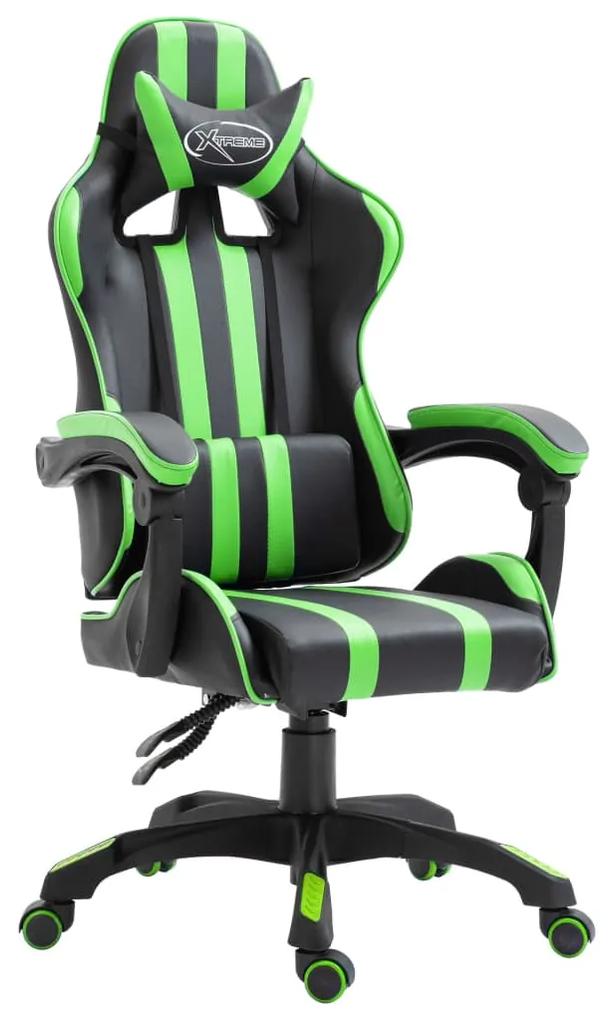 vidaXL Herná stolička, zelená, umelá koža | BIANO