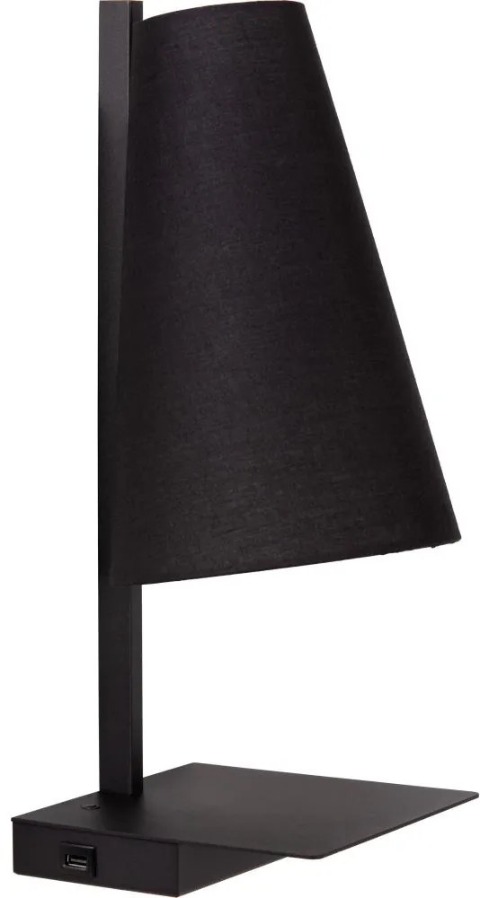 Lucide 30295/01/30 - Stmievateľná stolná lampa GREGORY 1xE27/60W/230V USB čierna