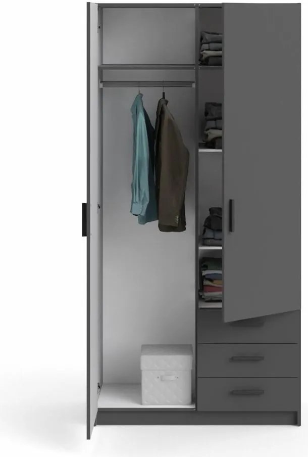 Šatníková skriňa Spiken I matná sivý