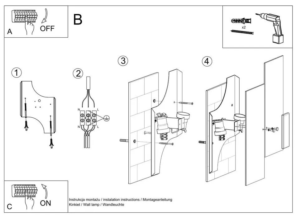 Biele nástenné svietidlo Veronica – Sollux