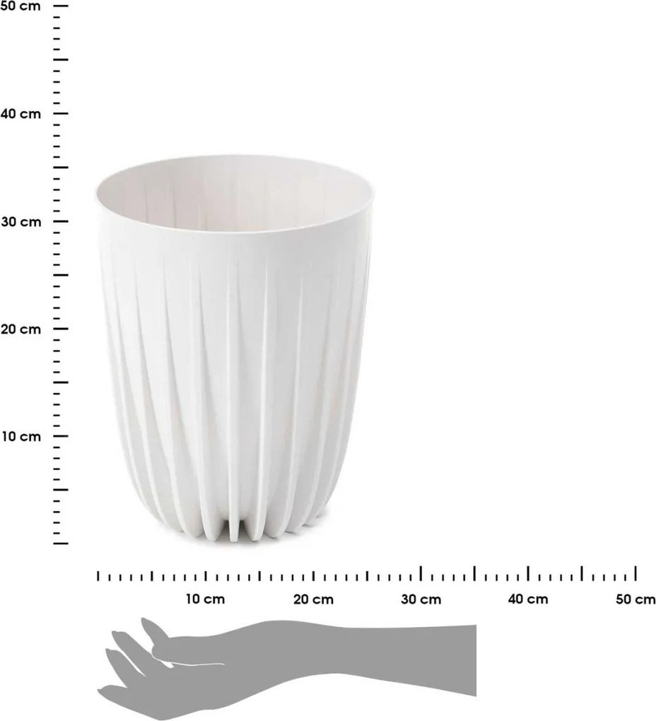 Kvetináč STRIPPED Eco 25x30 cm biely