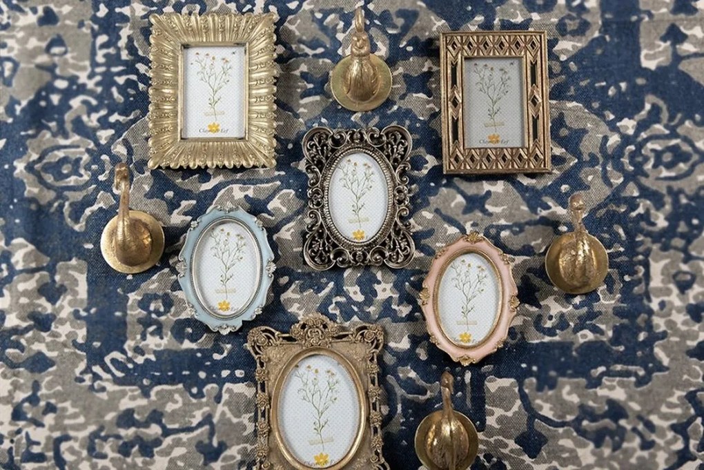 Zlatá antik nástenná dekorácia na stenu Plameniak - 9*10*16 cm