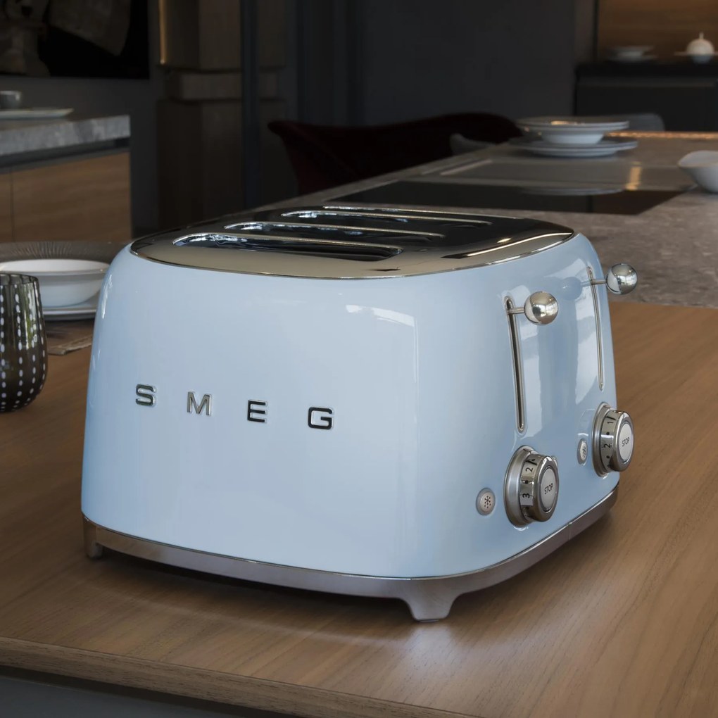 Hriankovač na 4 toasty 50's Style štyri priehradky modrý
