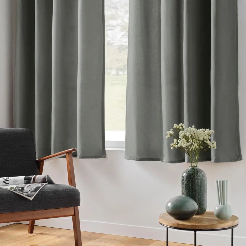 Sivý termo/odhlučňovací záves z mikrovlákna 135x180 cm Micropolar – douceur d'intérieur