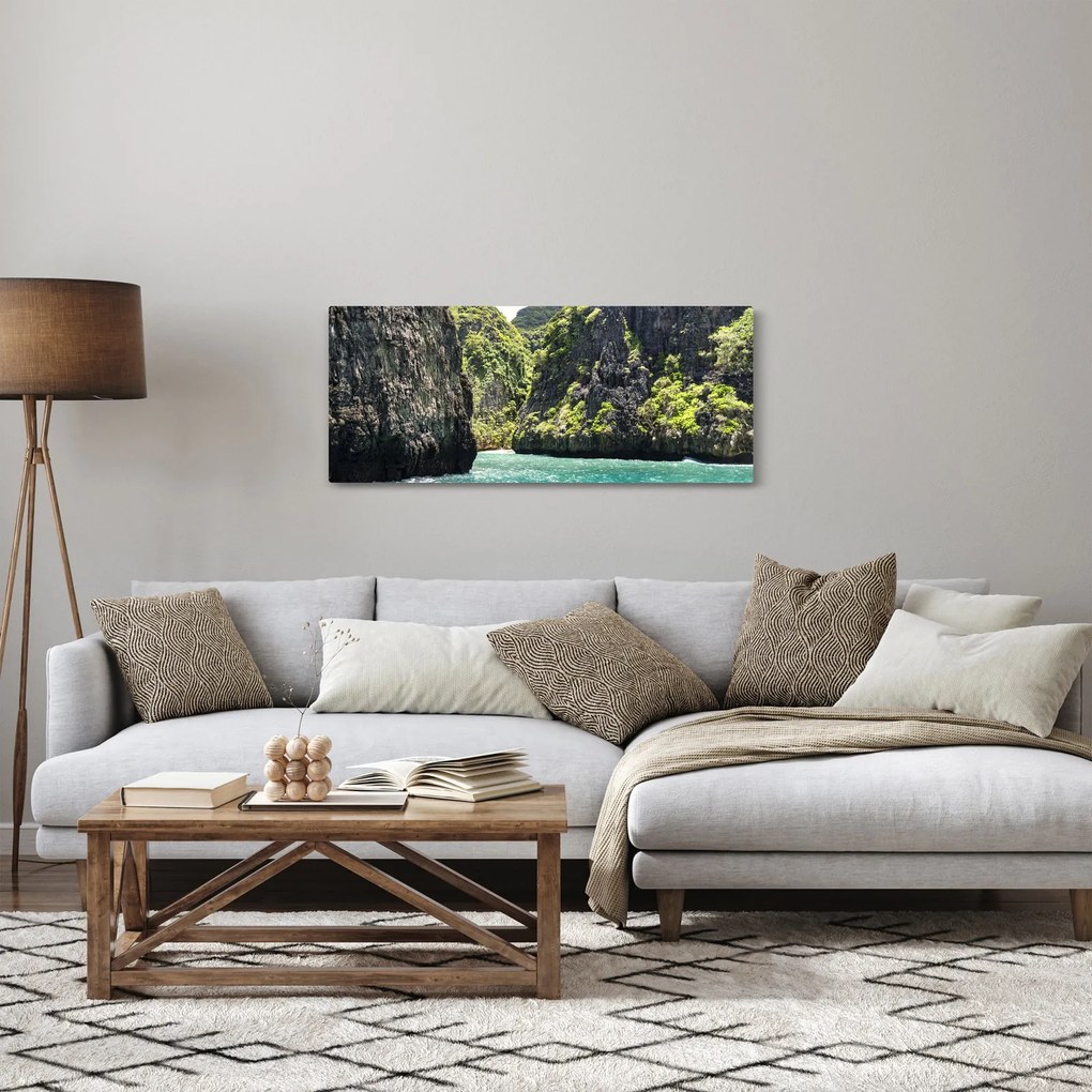 Obraz horskej rieky (120x50 cm)
