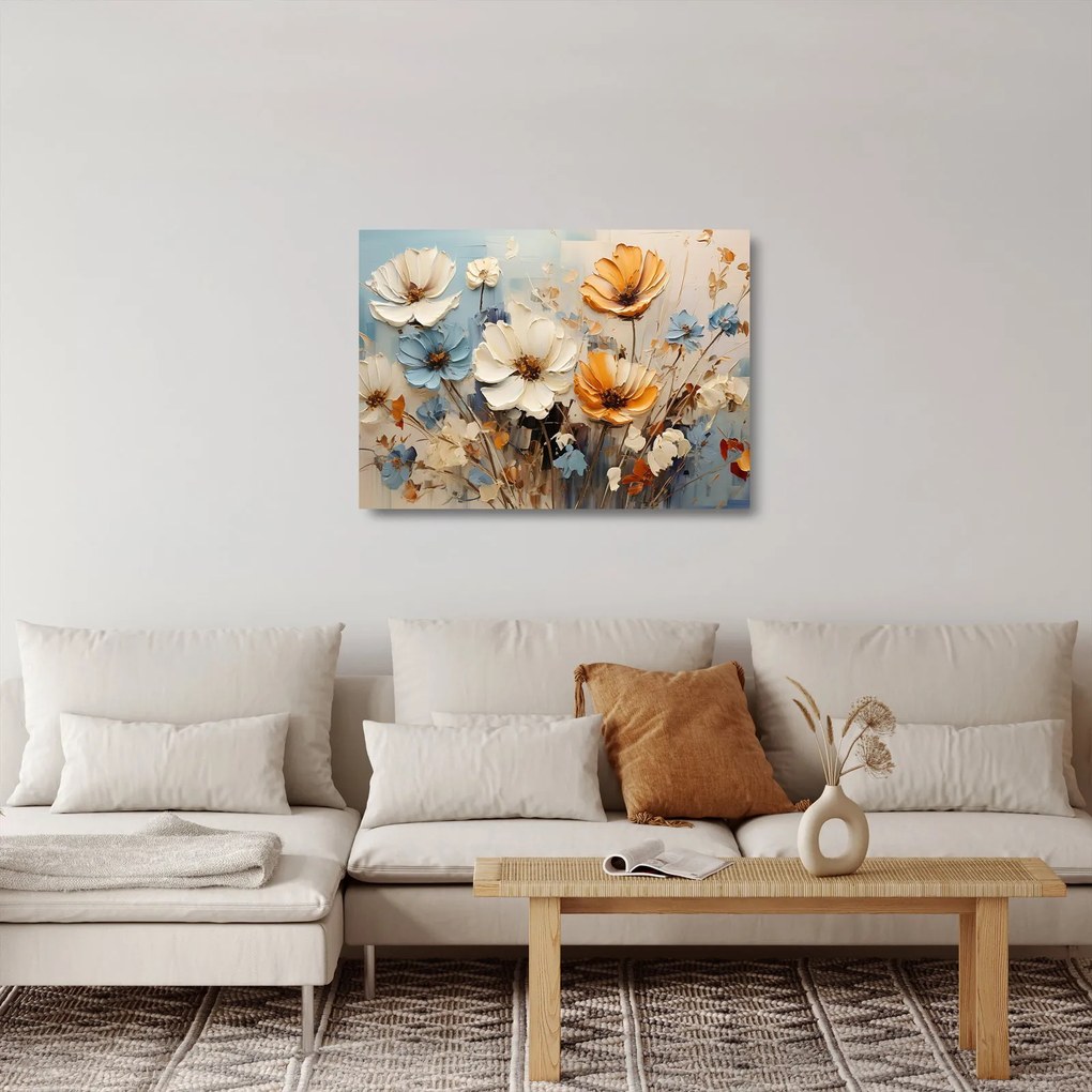 Sklenený obraz - Kytica, maľba (70x50 cm)