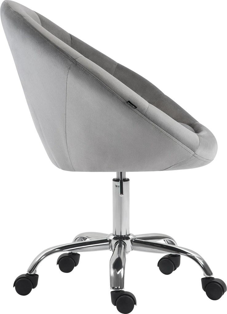 Pracovná stolička London zamat - sivá