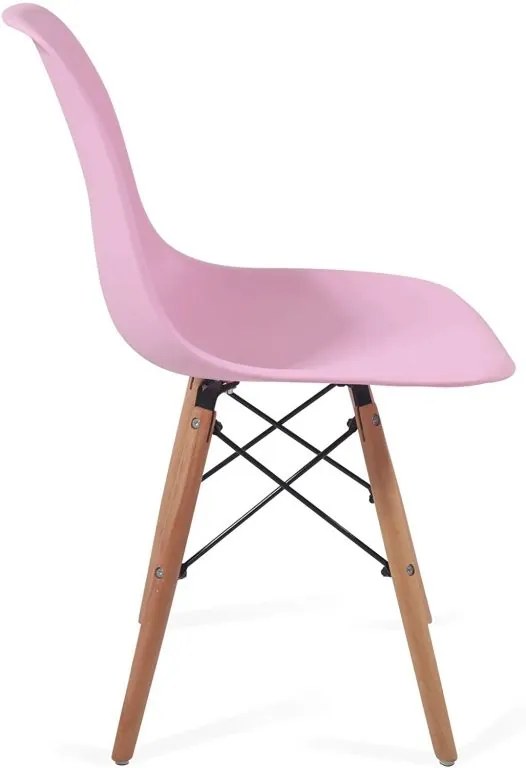Sada stoličiek s plastovým sedadlom, 2 ks, ružové
