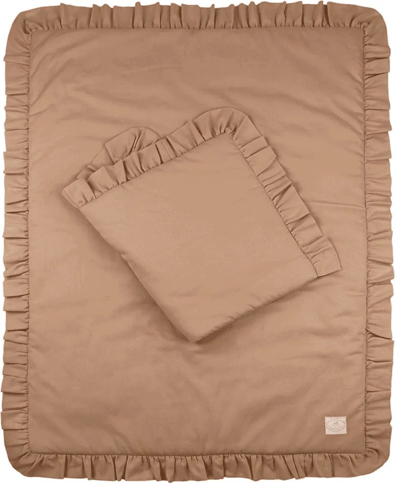 Sada do postieľok s volánom čokoládová 80x100cm