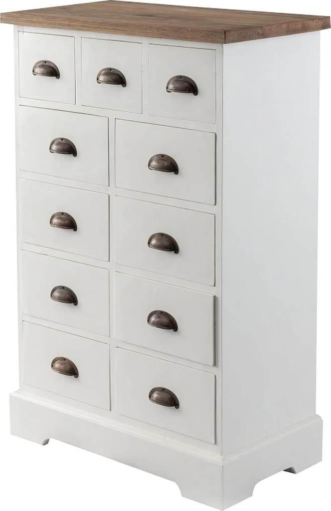 Komoda Brighton 11 zásuviek white&natural