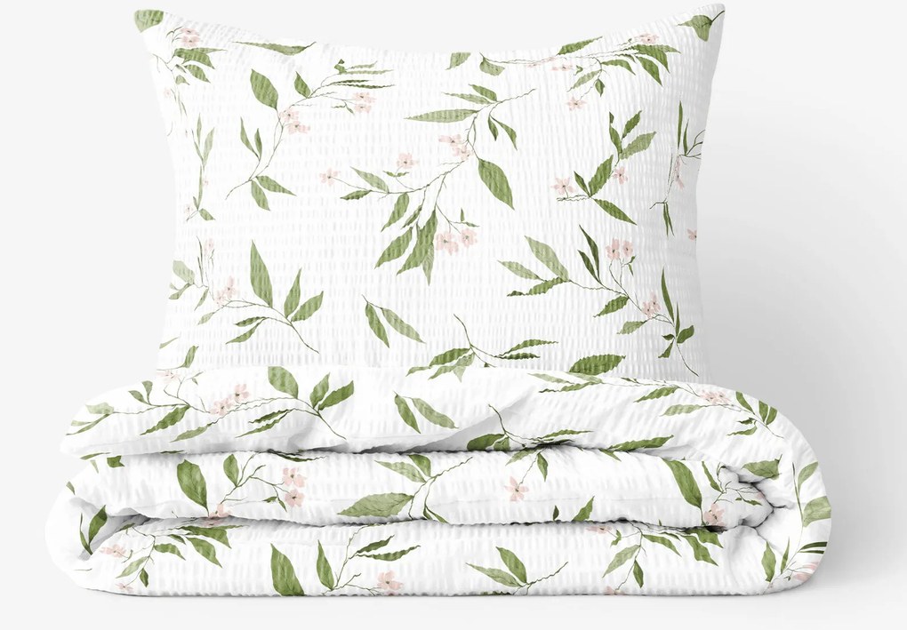 Goldea krepové posteľné obliečky - vôňa jazmínu 140 x 200 a 70 x 90 cm