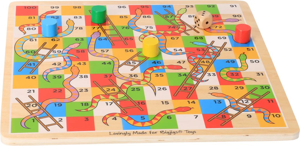 Bigjigs Drevená hra - Rebríky a hady