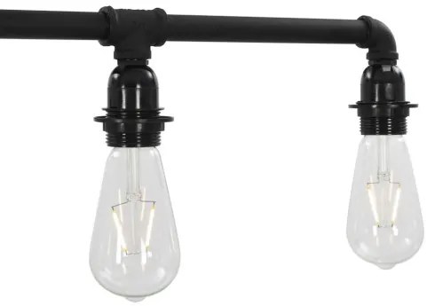 vidaXL Stropná lampa čierna 5 x E27 žiarovky-
