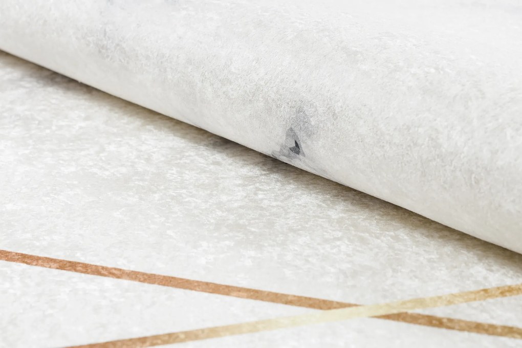 Koberec ANDRE protišmykový, prateľný 1220 - Mramor, biely