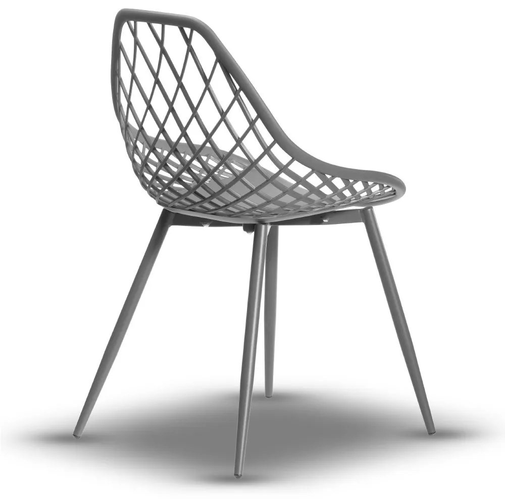 Stolička LUGO šedá - moderná, priesvitná, do kuchyne / záhrady / kaviarne