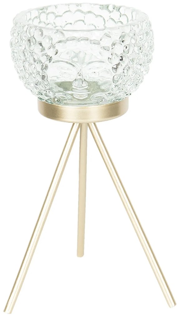 Sklenený svietnik na čajovú sviečku Trojnožka - ∅ 11 * 20 cm