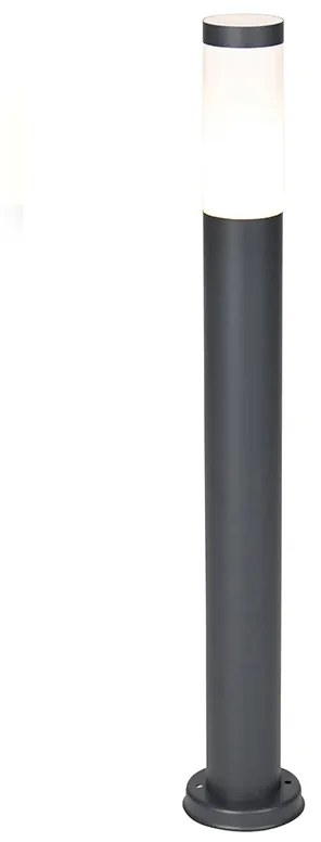 Antracitovo šedý stĺpikový svietidlo 80 cm IP44 opál - Rox