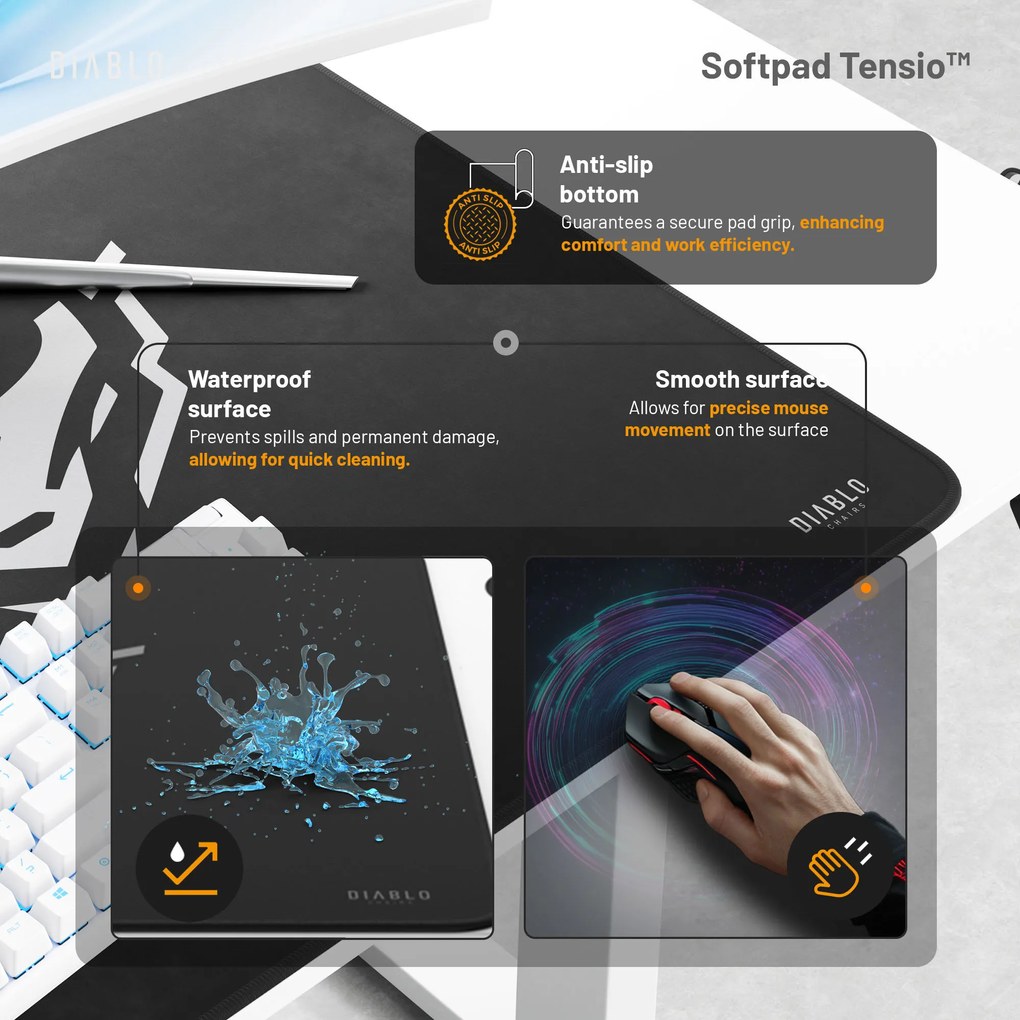 Výškovo nastaviteľný stôl Diablo X-Tensio 1100 biely