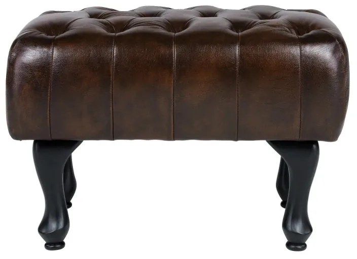 furniture-nabytek.cz - Taburet Chesterfield Pittsfield z pravej kože, hnedý