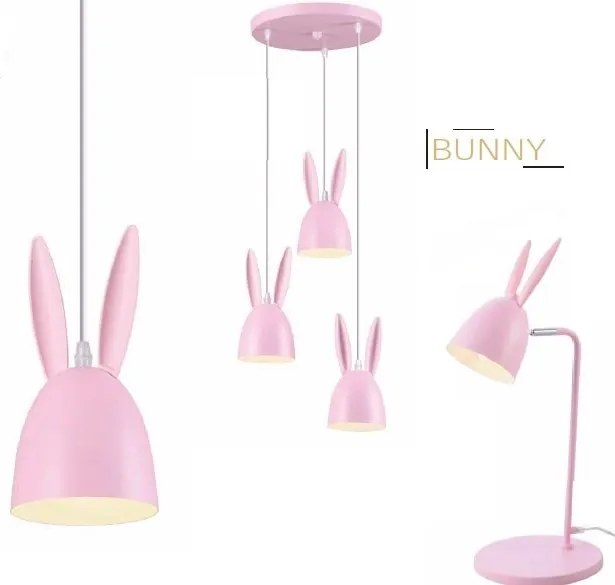 ACA DECOR Detská stolná lampička BUNNY - Zajačik max. 40W/E27/230V/IP20, ružová