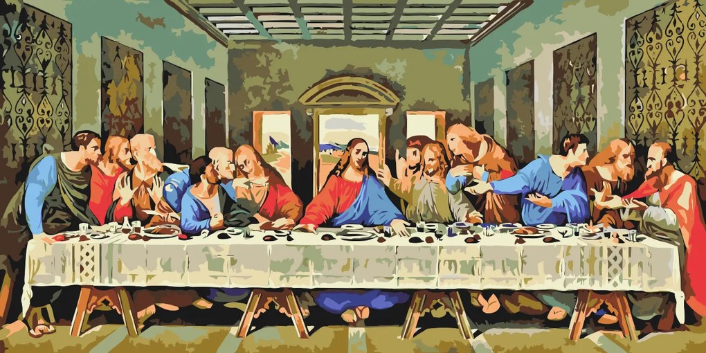 Gario Maľovanie podľa čísel Leonardo da Vinci Posledná večera Rozmery: 80 x 40 cm, Rámovanie: Iba zrolované plátno