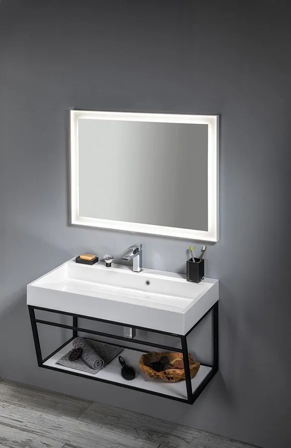 Sapho Sapho, AMUR umývadlo vrátane krytu výpuste 90x46cm, liaty mramor, biela, 55032