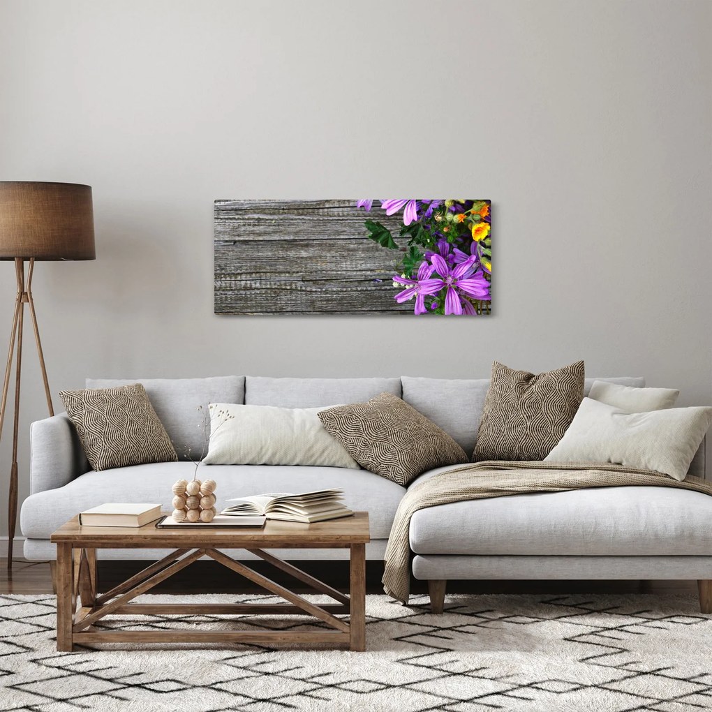 Obraz - lúčne kvety (120x50 cm)