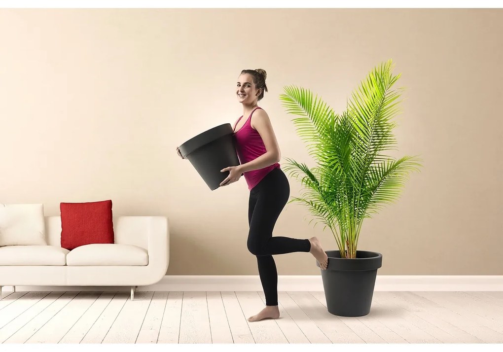 PLASTKON Dekoratívny kvetináč Metro Twist'n'Roll 39 x 35,5 cm antracit, 39 cm