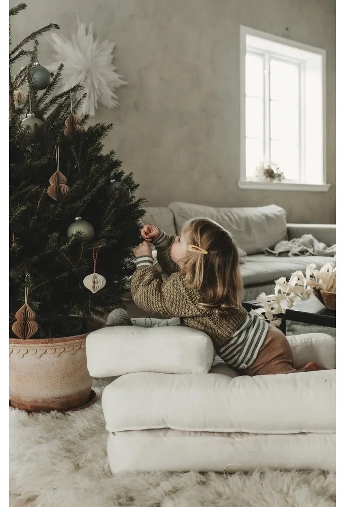 Detské rozkladacie kreslo s taburetkou Karup Design Mini Cube Natural